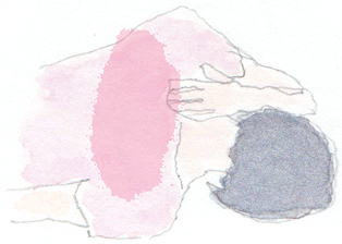 横向きの姿勢でリラックス